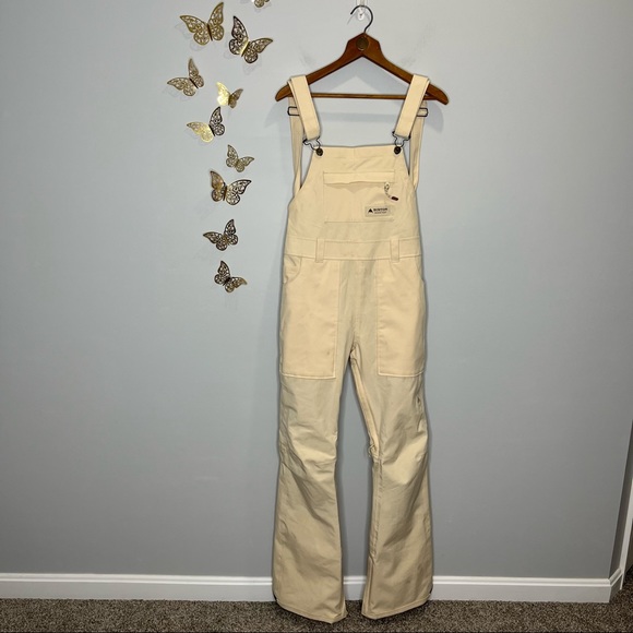 🦋🌙 BURTON | Cream Overall Snowboard Ski or Snow Bibs Pants SOLD - Picture 7 of 16